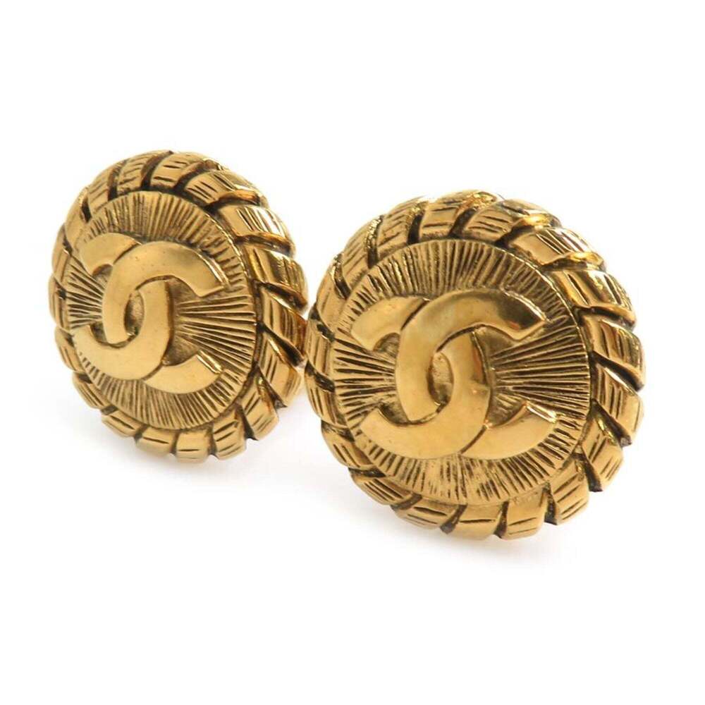 CHANEL Authentic Vintage Gold Earrings - Picture 2 of 8